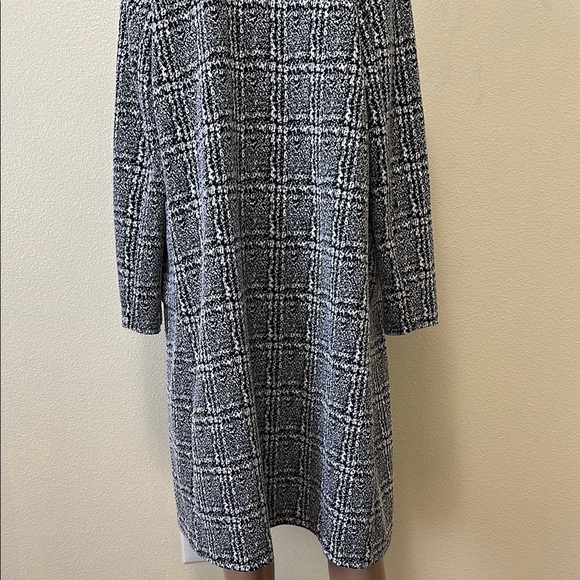 Sugar Rain- Women's Black and White Plaid Coat - Picture 7 of 9